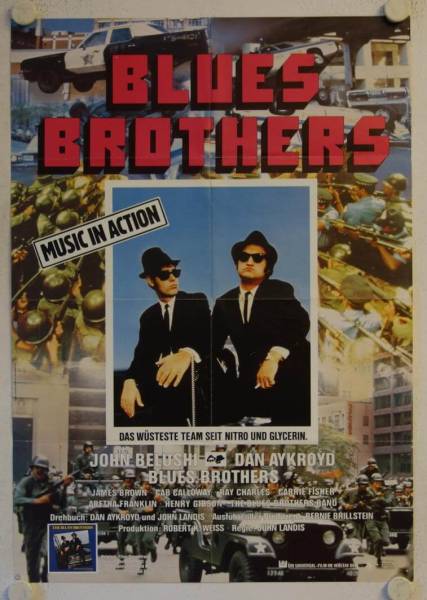 Blues Brothers originales deutsches Filmplakat (R80s)